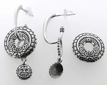 Серьги из серебра «Табаско» с подвесками