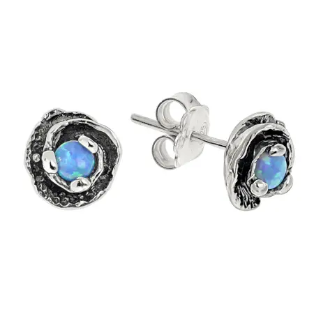 Серьги серебряные с опалом