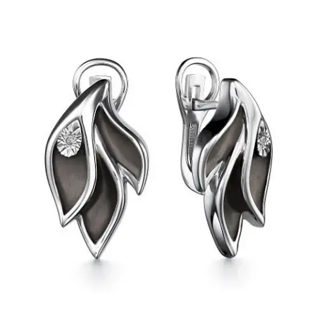 Серьги из серебра с бриллиантом