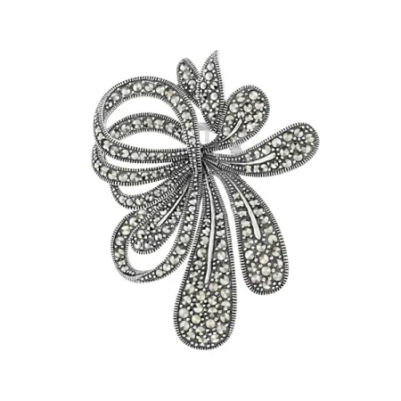 Серебряная брошь Alexandre Vassiliev с марказитами Swarovski