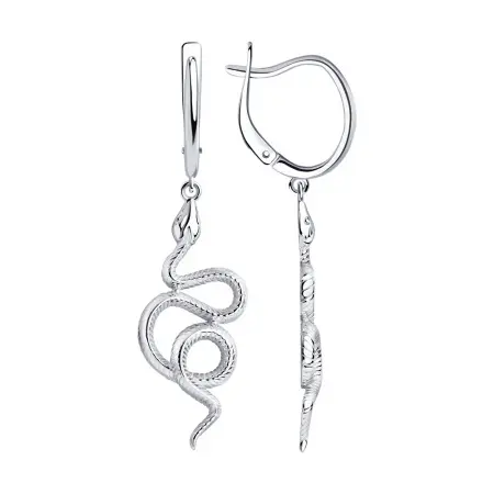 Серебряные серьги «Змея»