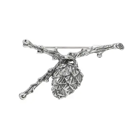 Серебряная брошь «Шишка»