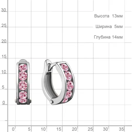 Серебряные серьги с фианитами