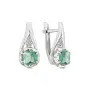 Серьги из серебра с празиолитом и фионитами