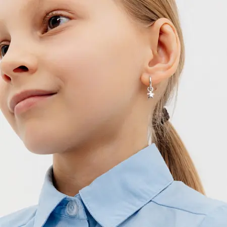 Серьги из серебра с бриллиантами «Звёзды»