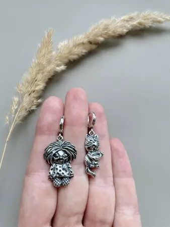 Серебряные серьги «Домовенок»