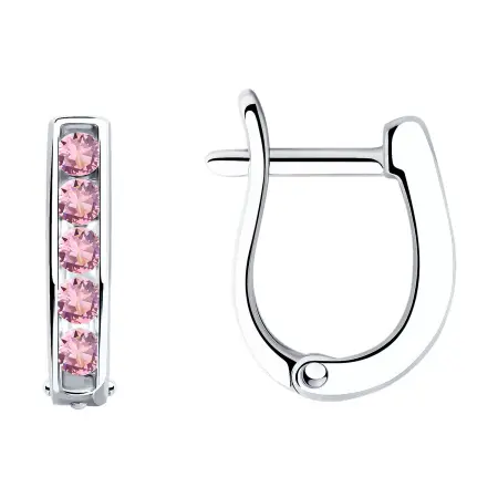 Серебряные детские серьги с фианитами