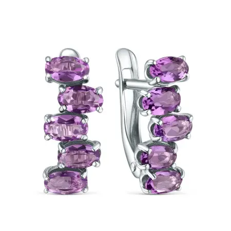Серебряные серьги с аметистами