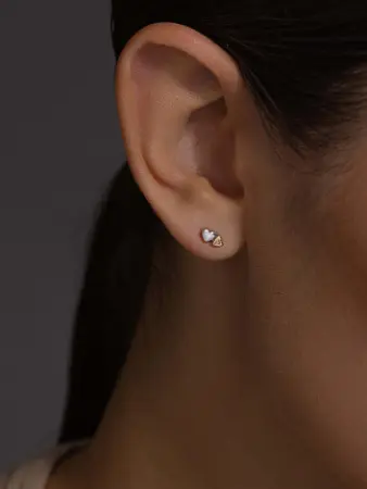 Серьги из серебра с бриллиантом «Сердце»