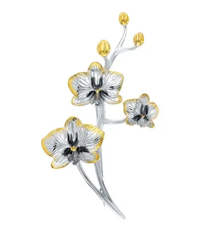 Серебряная брошь «Орхидея»