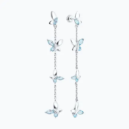 Серьги из серебра с топазами «Бабочки»