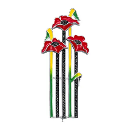 Брошь из серебра «Маки»