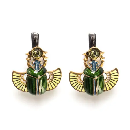 Серебряные серьги «Скарабеи»