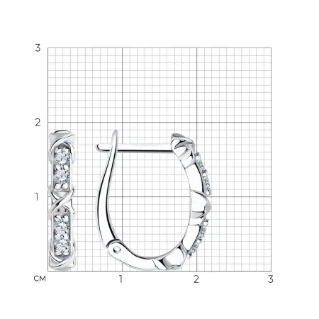 Серьги из серебра с фианитами SOKOLOV