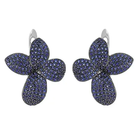 Серьги из серебра с фианитами