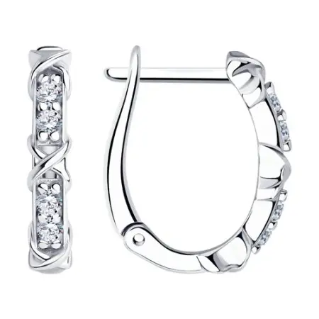 Серьги из серебра с фианитами SOKOLOV