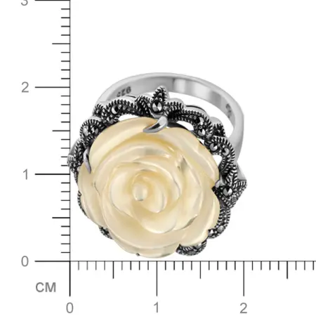 Серебряное кольцо с перламутром «Каменный цветок»
