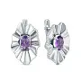 Серьги из серебра с аметистом и фианитами