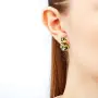 Серьги-полукольца из серебра «Египетский котик» с эмалью