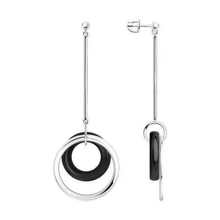 Серьги из серебра с керамическими вставками