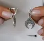 Серьги из серебра «Лунница» в славянском стиле