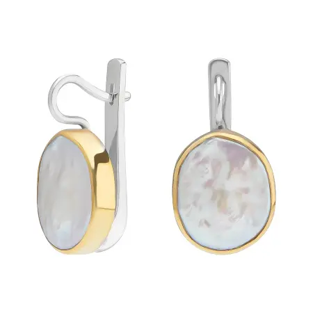 Серьги из серебра с жемчугом