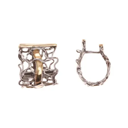 Серебряные серьги с позолотой «Гауди»