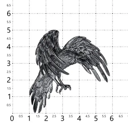 Серебряная брошь «Черный ворон»