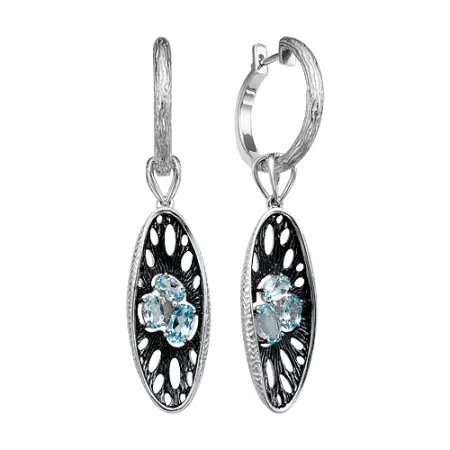 Серьги из серебра с топазами sky