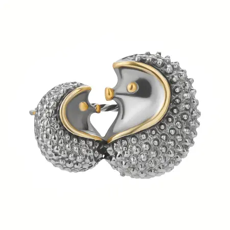 Серебряная брошь «Ёж»