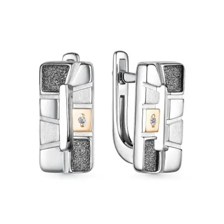 Серебряные серьги с бриллиантами