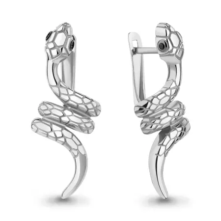 Серьги из серебра с нанокристаллами «Змеи»