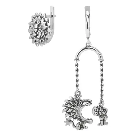 Серебряные серьги «Смертельный номер»