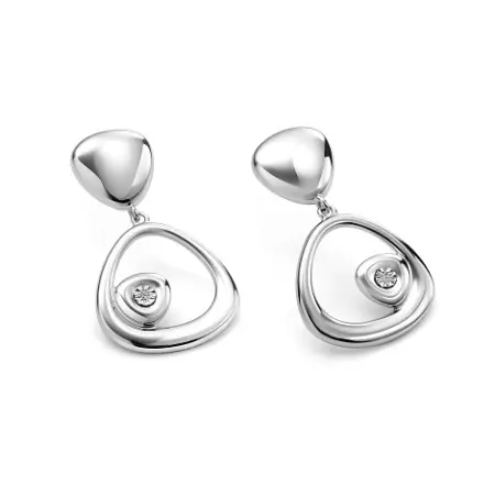 Серебряные серьги с бриллиантом