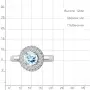 Серебряное кольцо с топазом и фианитами