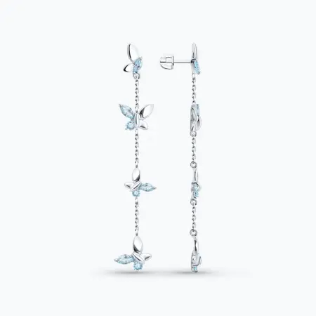Серьги из серебра с топазами «Бабочки»