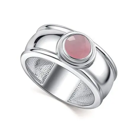 Кольцо из серебра с розовым кварцем