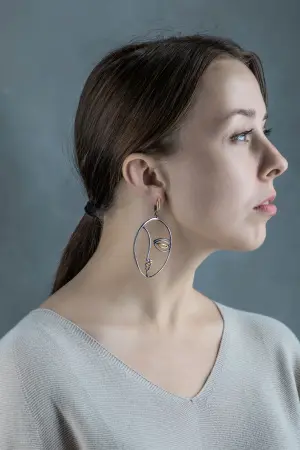 Серебряные серьги «Лица»