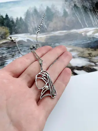 Подвеска из серебра с жемчугом «Девушка с жемчужной сережкой»