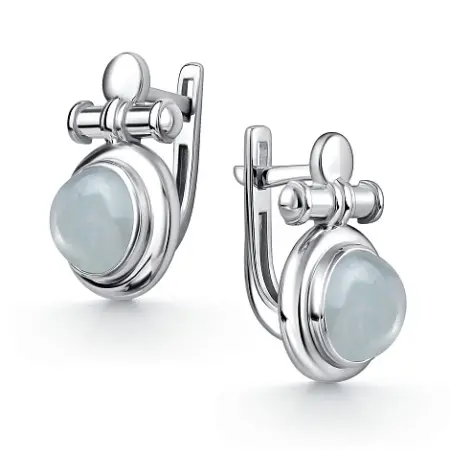 Серебряные серьги с аквамарином