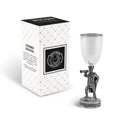 Рюмка «Трубач» посеребренная полированная с чернением