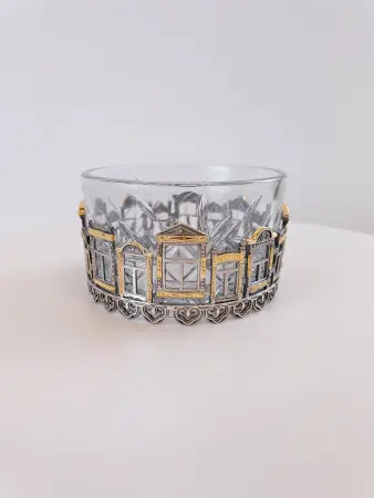 Креманка «Родные окна» серебро и хрусталь