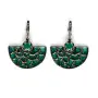 Серебряные серьги с витражной эмалью