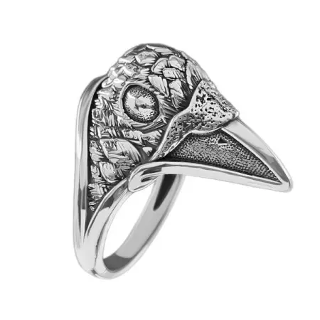 Серебряное кольцо «Ворон»