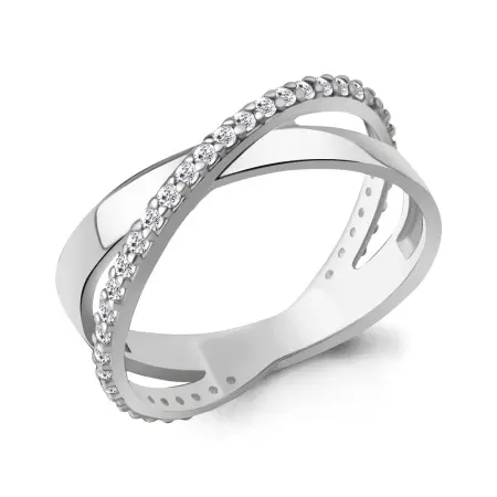 Кольцо из серебра с фианитами