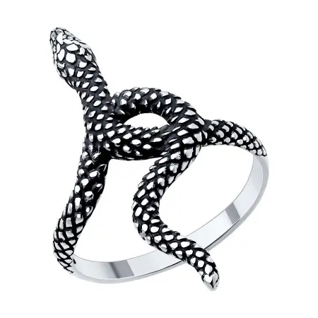Серебряное кольцо «Змея»