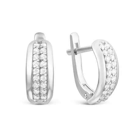 Серьги из серебра с фианитами