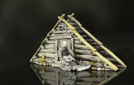 Серебряная салфетница «Землянка»