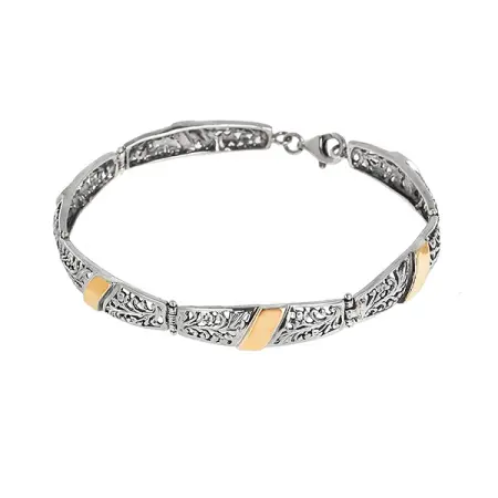 Серебряный браслет с золотом