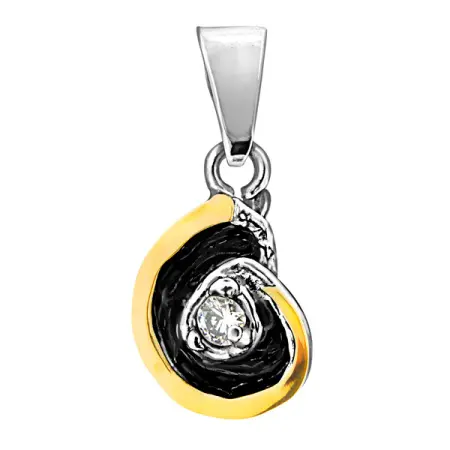 Кулон из серебра с фианитом